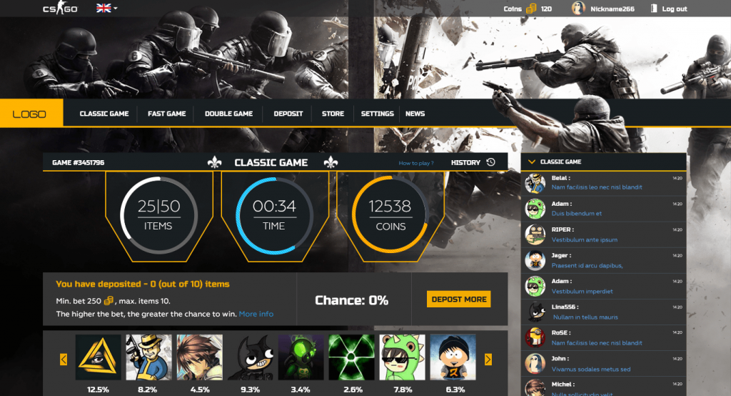 Дизайн для CS:GO рулетки